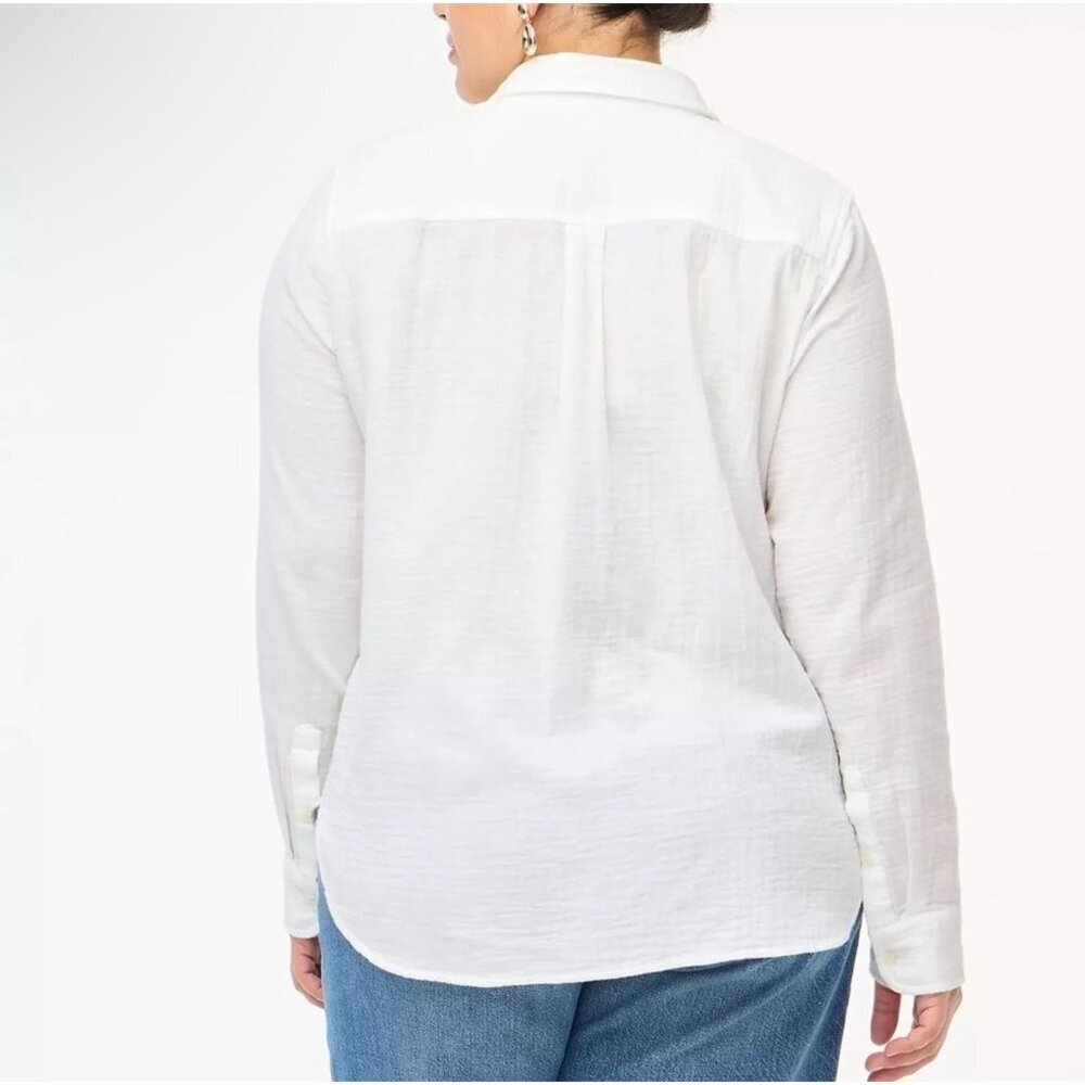 J.CREW Womens Classic Shirt Sz PS Garcon in cotton-Linen Gauze Botton-up Casual - Picture 12 of 12